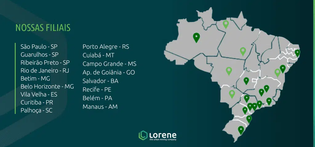 Onde vender sua sucata eletrônica - Nossas filiais